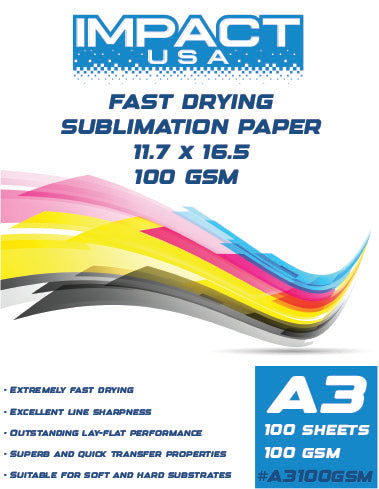 A3 Sublimation Paper 100gsm Sheet - 100
