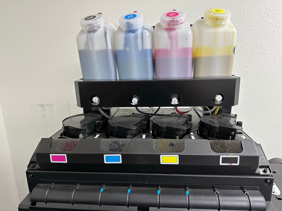 DTF, Mimaki, Roland, Mutoh 3 Liter Bulk System With Low Ink Alarm.