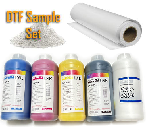 DTF 1 Liter CMYK+ White /  24" x 100m Roll / Powder Sample Set
