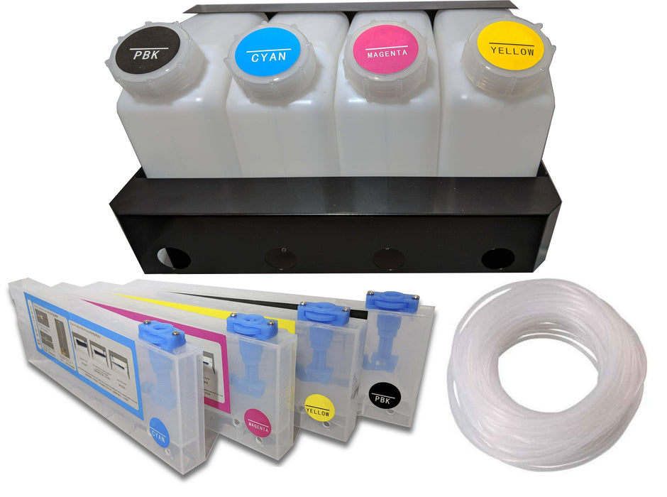 Mimaki Mutoh Roland Bulk Ink System - 4 Tanks / 8 Cartridges / Tubing - INKJET PARTS